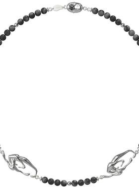 kvk黑玛瑙符号高级感项链饰品
