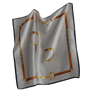 AI家法式欧美春夏真丝防晒小方巾 轻奢法式小领巾丝巾女桑蚕丝