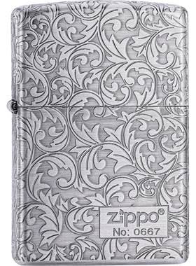 Zippo打火机五面唐草雕刻
