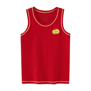 小番薯potatokids新年红本命年新款秋冬儿童无袖内穿打底背心上衣