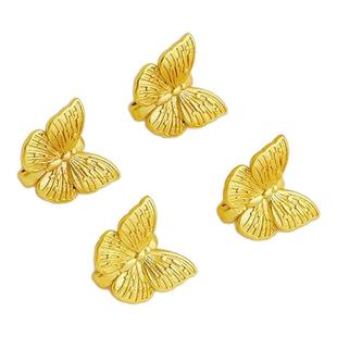 沙金包金雕纹蝴蝶连接扣手链编绳收尾扣材料diy手工珍珠扣头配件