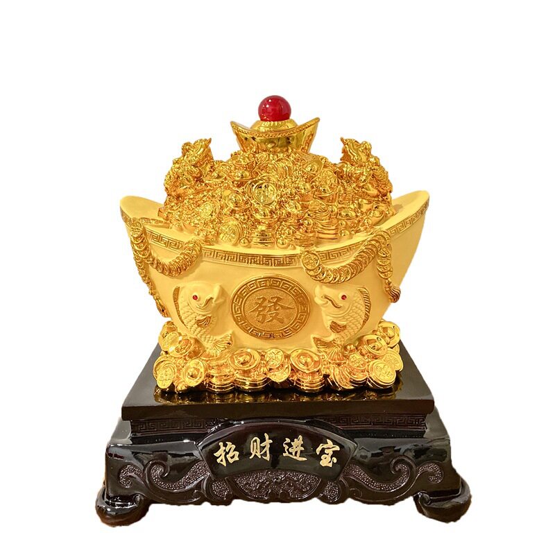 元宝摆件绒沙金工艺品家居店铺办