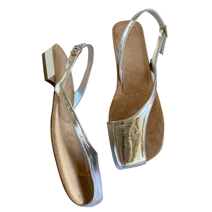 mona同款法式包头夹趾凉鞋女半包头露趾心机凉拖鞋平底真皮罗马鞋