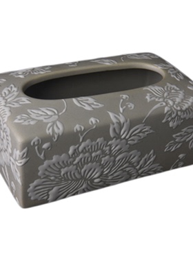 古董藏品《繁花》手绘纸巾盒