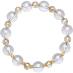 周六福黄金5d硬金水晶手串女款定价白水晶黄晶手饰新年礼物旗舰店