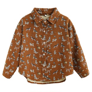 砚台家女童森系长袖衬衫春秋新款儿童洋气衬衣宝宝春装上衣潮童装