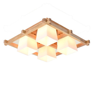 简约日式吸顶灯 中式榻榻米现代客厅灯温馨卧室书房灯led实木灯具