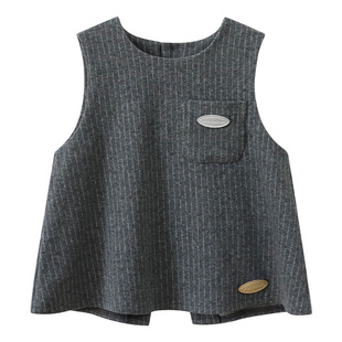 miu系格雷modomoma女童背心外套马甲学院风宝宝上衣春秋款新品套