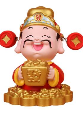 暴富财神创意财神爷弹簧新年摆件