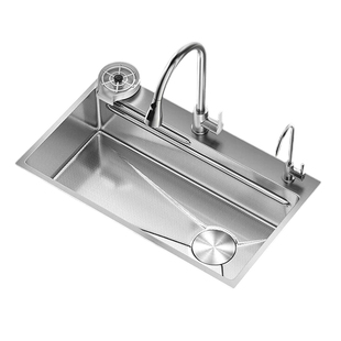 厨房洗菜盆大单槽米粒压纹加厚304不锈钢水槽家用洗碗槽池台下盆