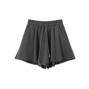 灰色糯米裙裤短款女夏季大码胖mm软糯垂感休闲显瘦芭蕾风百褶裤裙