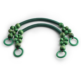 包邮1对木珠提手拼布手袋包带子diy手工编织包包材料配件手拎包挽