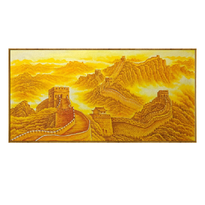 山水画万里长城背靠金山客厅老板办公室装饰画沙发背挂画风景国画