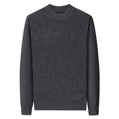 罗蒙100%纯羊毛衫男士冬季加厚