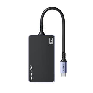 typec扩展坞DP1.4转换电脑投屏接头USB3.0分线器hub千兆网卡多口4K60Hz同屏hdmi高清三屏异显通用拓展PD100W