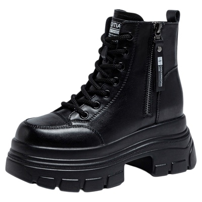 真皮超轻不累脚防滑增高马丁靴