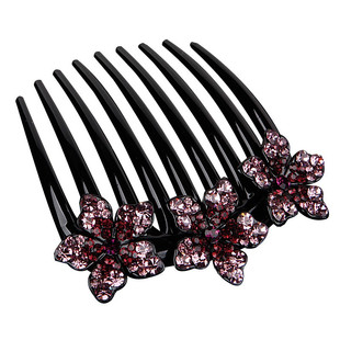 2022新款九齿盘发插梳后脑勺妈妈发卡水钻发夹花朵发梳发插发饰女