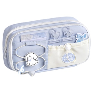 海盐奶蓝！笔袋大容量女生2025新款女孩小众不撞款高颜值ins风儿童铅笔盒超火初中生简约高中生小学生文具袋