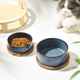 猫碗狗碗猫咪食宠物碗饭盆猫狗狗打翻防不锈钢饮水双盆盆狗盆用品