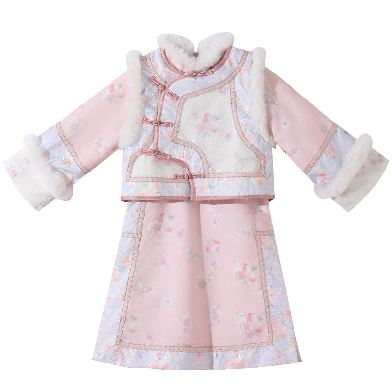 格格服女童2026新款冬季儿童新中式古装汉服中国风冬款拜年服套装
