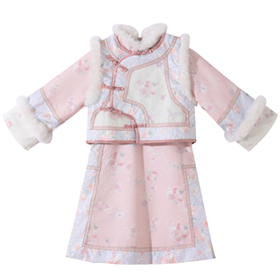 格格服女童2026新款冬季儿童新中式古装汉服中国风冬款拜年服套装