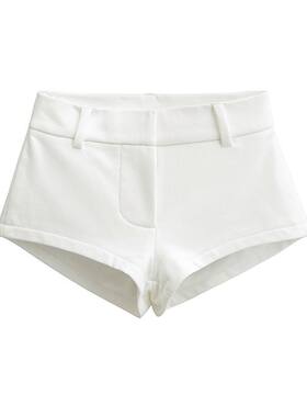 A-line low waisted three quarter pants A字修身纯色低腰三分裤