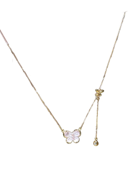 珐琅彩蝴蝶项链轻奢小众锁骨链