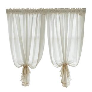 日式纱帘客厅卧室厨房窗纱飘窗隔断帘门帘半帘短帘窗户魔术贴窗帘