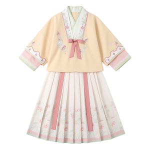 女童明制汉服三件套装儿童国风古风唐装小女孩国学服古装春秋厂销