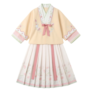 女童明制汉服三件套装儿童国风古风唐装小女孩国学服古装春秋厂销