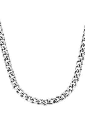 DH7圆磨链简约钛钢古巴项链男