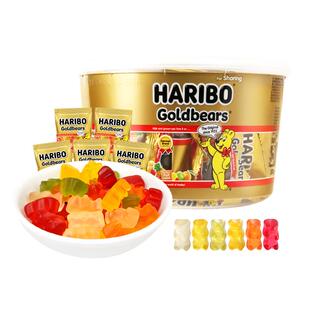 Haribo哈瑞宝小熊软糖水果橡皮糖桶装qq糖儿童糖果零食大礼包576g