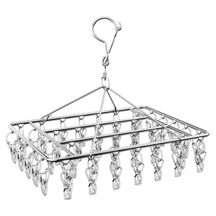 特粗大夹晾衣架多夹子不锈钢防风挂钩晒袜子神器凉衣夹晾婴儿挂架