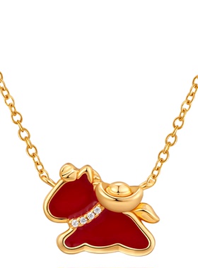 JAY小马925银锁骨链感温变色吊坠