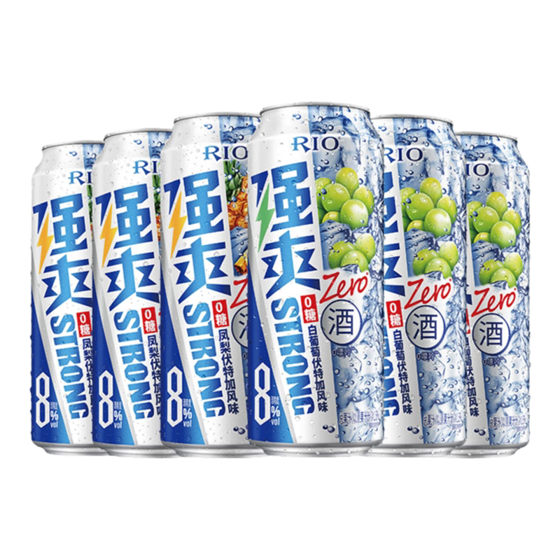 RIO锐澳强爽8度500ml*5罐0糖鸡尾酒微醺果酒气泡酒微醺预调酒女生
