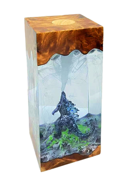 带灯光室内家居摆件树脂实木装饰