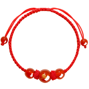 本命年红绳手链红色手绳红玛瑙编织2026属小马的本命年吉祥佩戴物