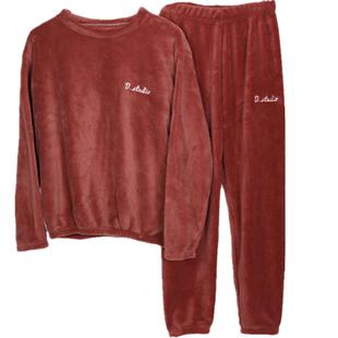 秋冬季新款珊瑚绒睡衣女加厚加绒法兰绒可爱仙女暖暖裤家居服套装