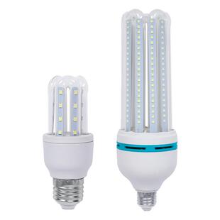 LED玉米灯泡超亮E27大螺口4u型节能灯管9W路灯物业庭院灯改造光源