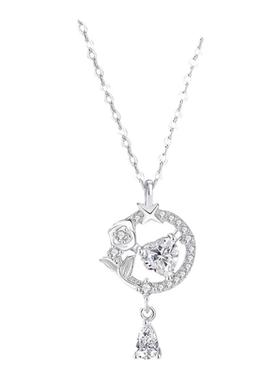 999纯银心动玫瑰项链女奢华