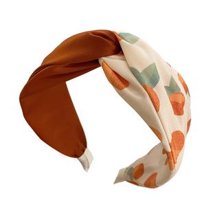 柿柿如意~发箍复古港风宽边交叉高颅顶减龄发卡发窟外出日韩头箍