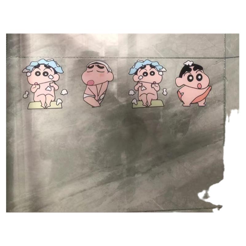 蜡笔小新卡通贴纸防水镜子玻璃门