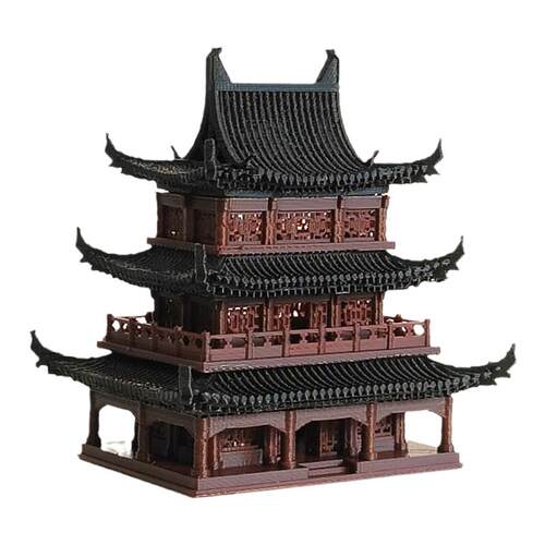 钰书房假山盆景吸水石微景观装饰三层古楼微景观建筑定制古建