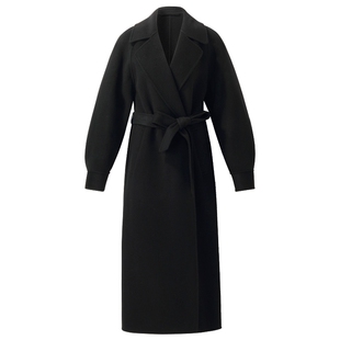 歌莉娅冬季羊毛羊绒时尚廓形感双面呢大衣配送本布腰带1CSC6N850