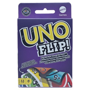 正版uno flip双面可反转纸牌优诺联名防水卡牌游戏毫不留情扑克牌