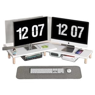 双屏显示器增高架加长双机位办公室台式电脑桌面增高双显示屏垫高