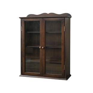 闻森家居中古桌面收纳柜实木茶具防尘盒咖啡水杯化妆品多层置物架