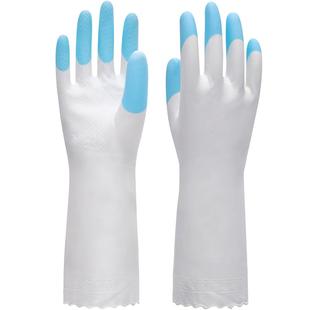 东亚指尖加厚家务清洁洗碗手套女薄款防水耐用橡胶洗衣服厨房刷碗