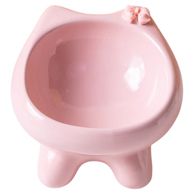 可爱猫碗陶瓷猫食盆喝水猫粮罐头保护颈椎不易打翻防黑下巴宠物碗