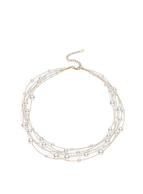 满天星珍珠项链气质缠绕颈链